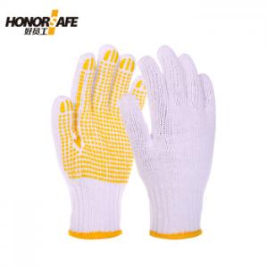 HONORSAFEH7-TKB600DA 點塑款棉紗手套 12付/打 漂白