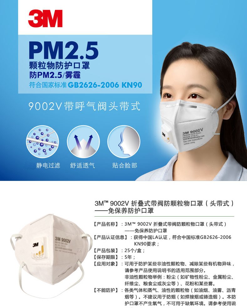 3m防護口罩說明書